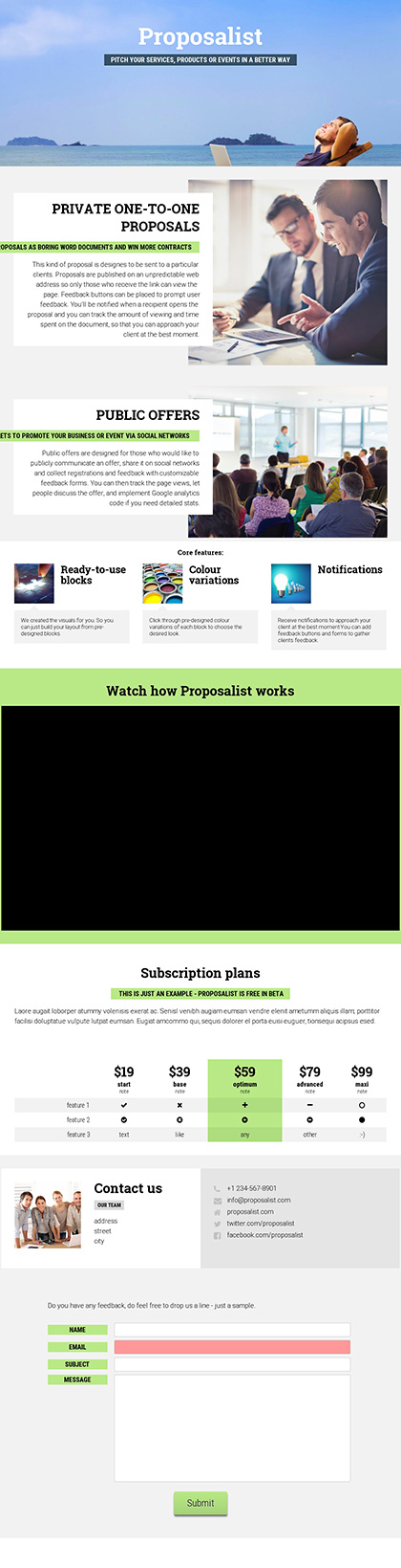 image preview of business proposal 'App page sample'