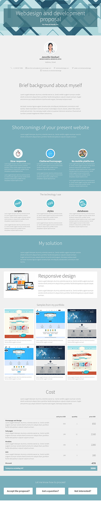 image preview of business proposal 'Web design sample'